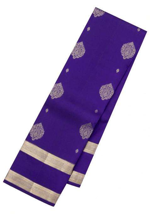 Purple Woven Pure Silk Saree With Zari Buttas With Buttas And Brocade Design For Women