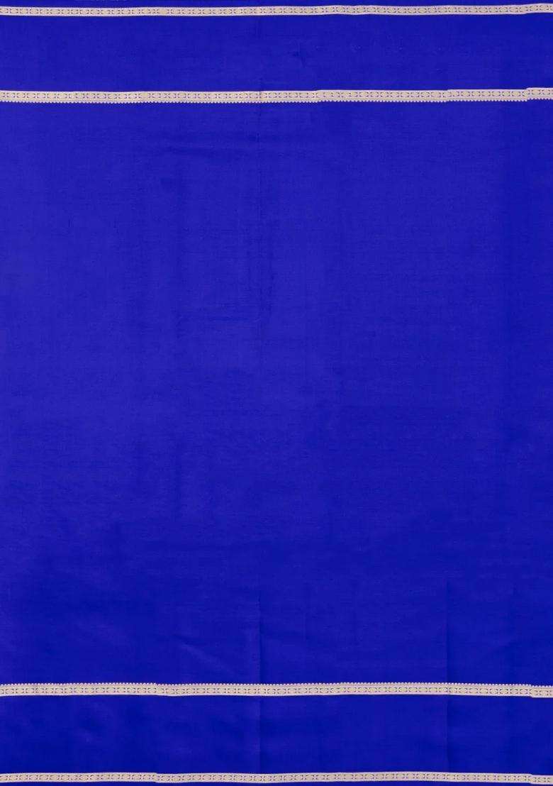 Blue Woven Pure Silk Saree With Zari Checks With Checks And Stripes Design For Women - Indya
