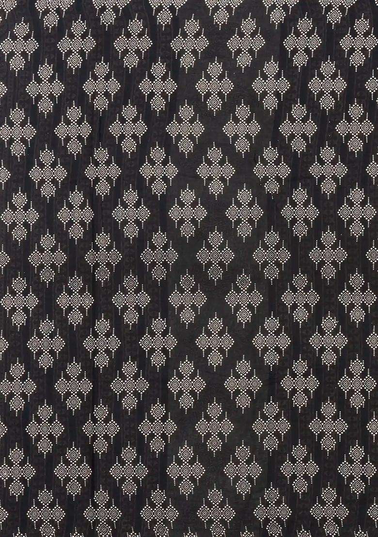 Rust Printed Jaipur Cotton Saree With Floral Motifs For Women - Indya