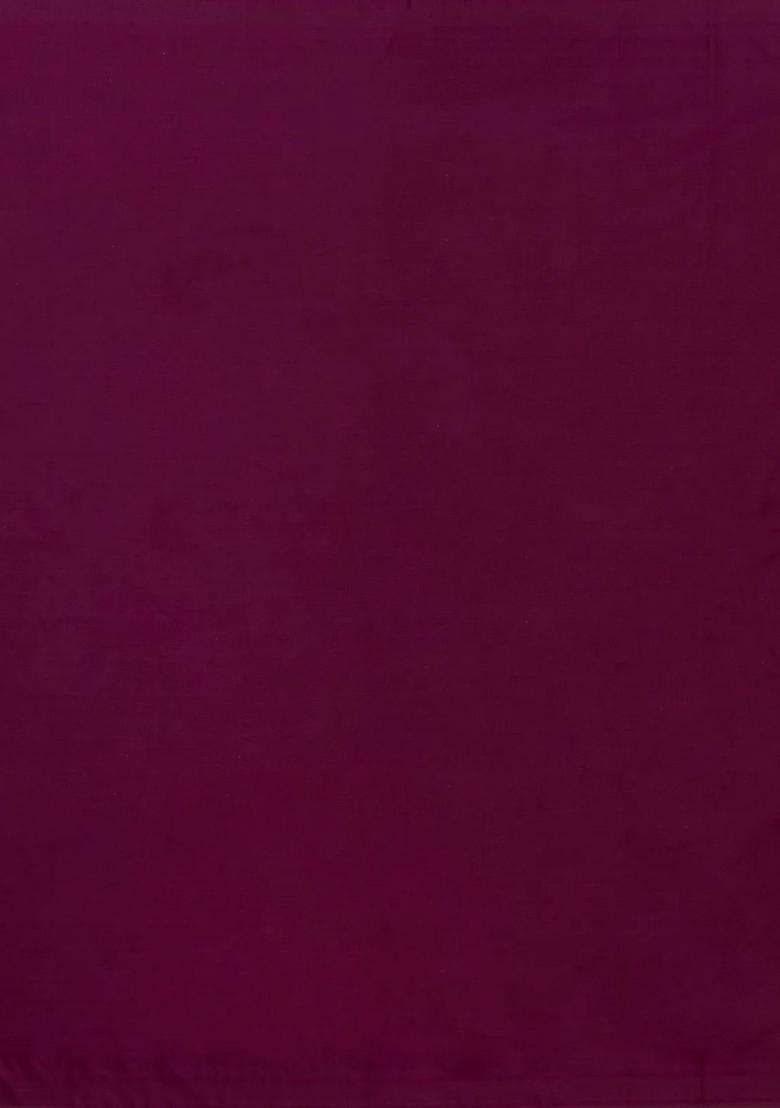 Burgundy Woven Blended Satin Art Silk Saree With Floral Zari Buttas With Buttas And Brocade Design For Women - Indya