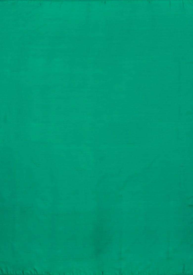 Aquamarine Woven Blended Satin Art Silk Saree With Floral Zari Buttas With Buttas And Brocade Design For Women - Indya