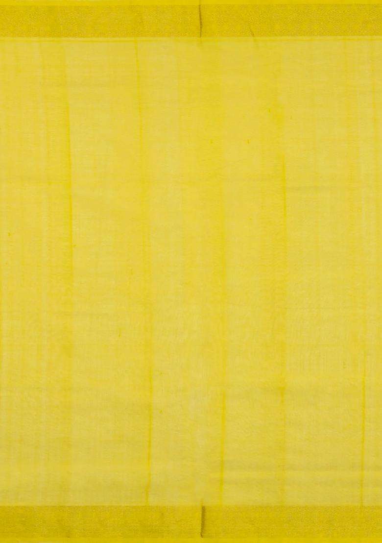 Purple Handloom Silk Cotton Saree With Zari Stripes Contrast Border With Checks And Stripes Design For Women - Indya