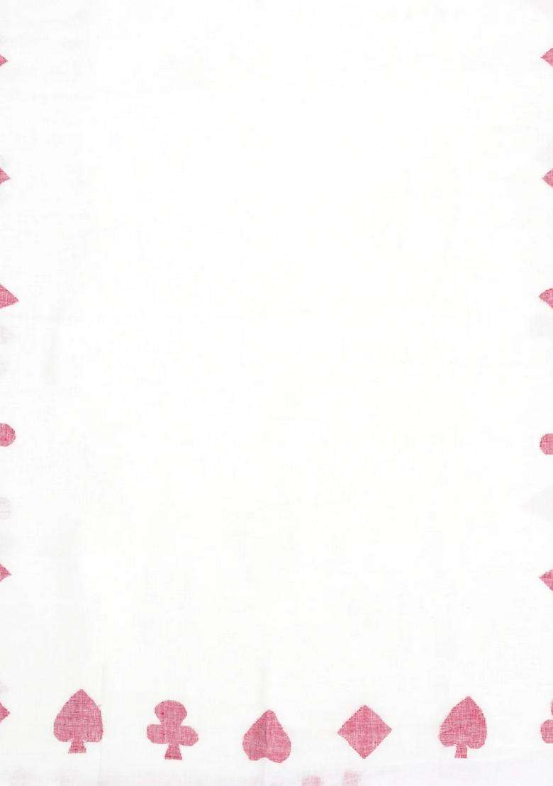 White Handloom Linen Saree With Flower Motifs With Traditional Woven Design For Women - Indya