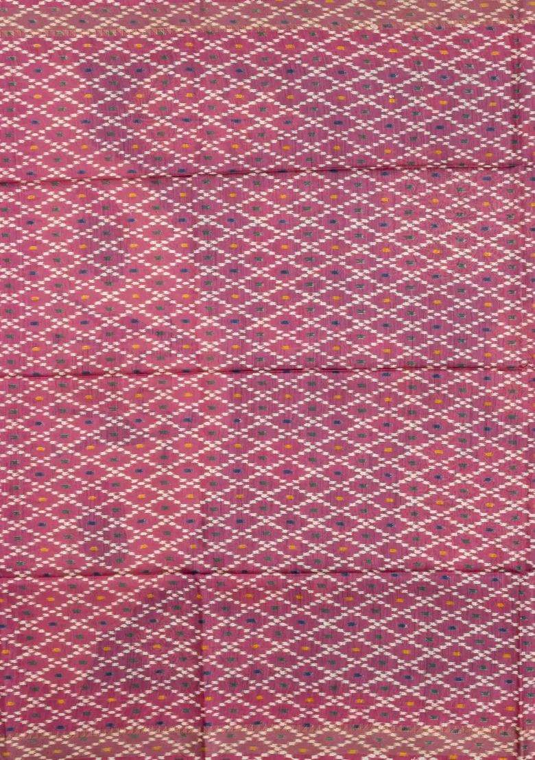 Navy Blue Printed Tussar Silk Saree With Tribal Motifs For Women - Indya