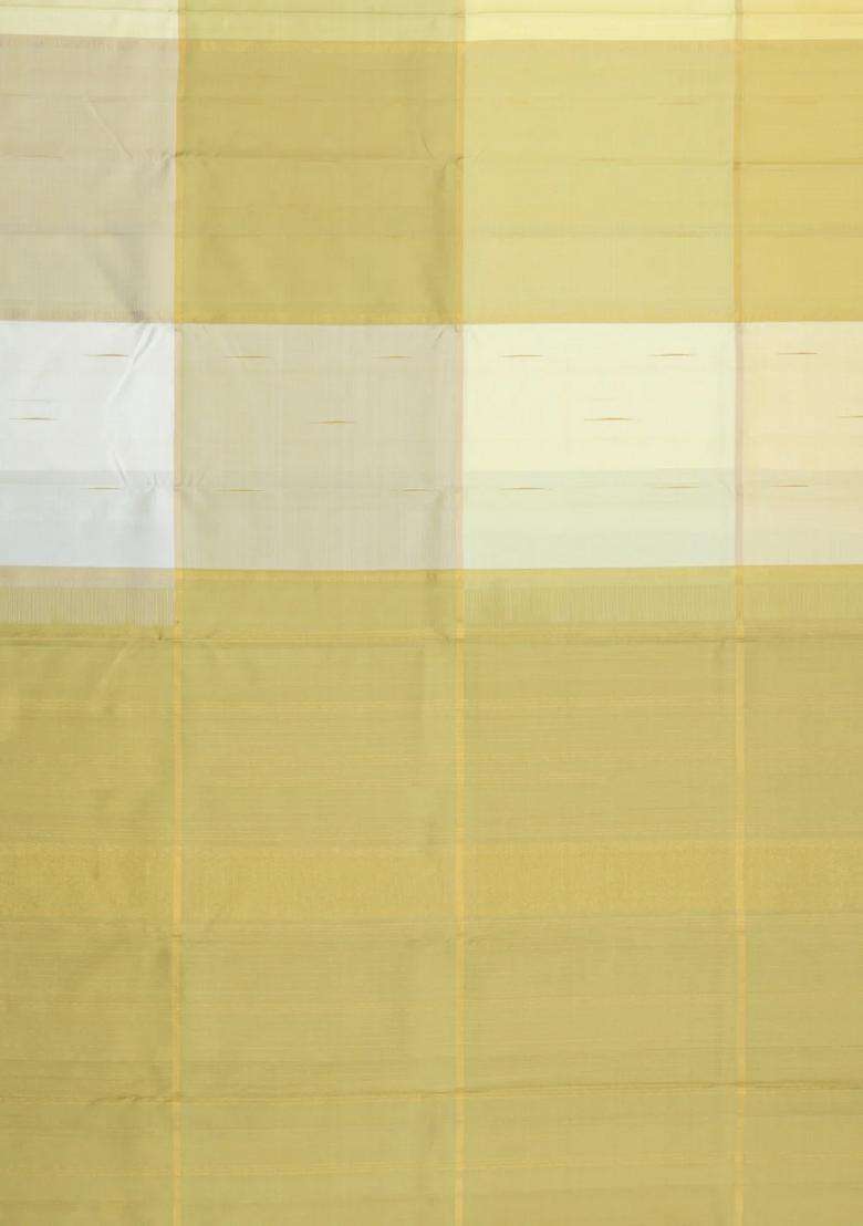Multi Colour Handloom Kanchipuram Silk Saree With Checks Buttas With Buttas And Brocade Design For Women - Indya