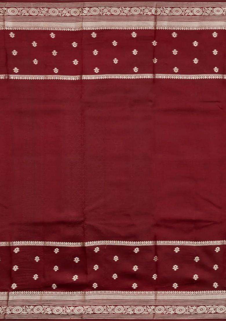 Orange Woven Banarasi Poona Silk Saree With Checks Buttas With Buttas And Brocade Design For Women - Indya