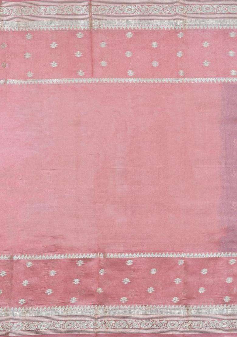 Dark Brown Woven Banarasi Poona Silk Saree With Checks Buttas With Buttas And Brocade Design For Women - Indya
