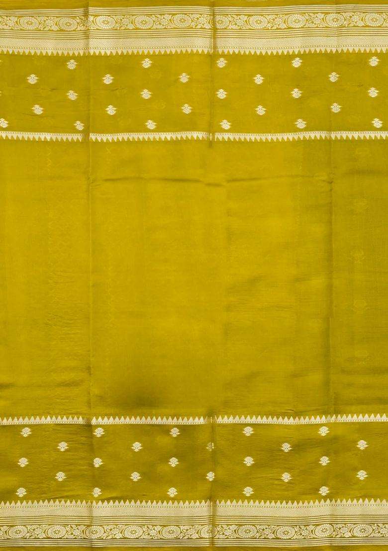 Sea Green Woven Banarasi Poona Silk Saree With Checks Buttas With Buttas And Brocade Design For Women - Indya