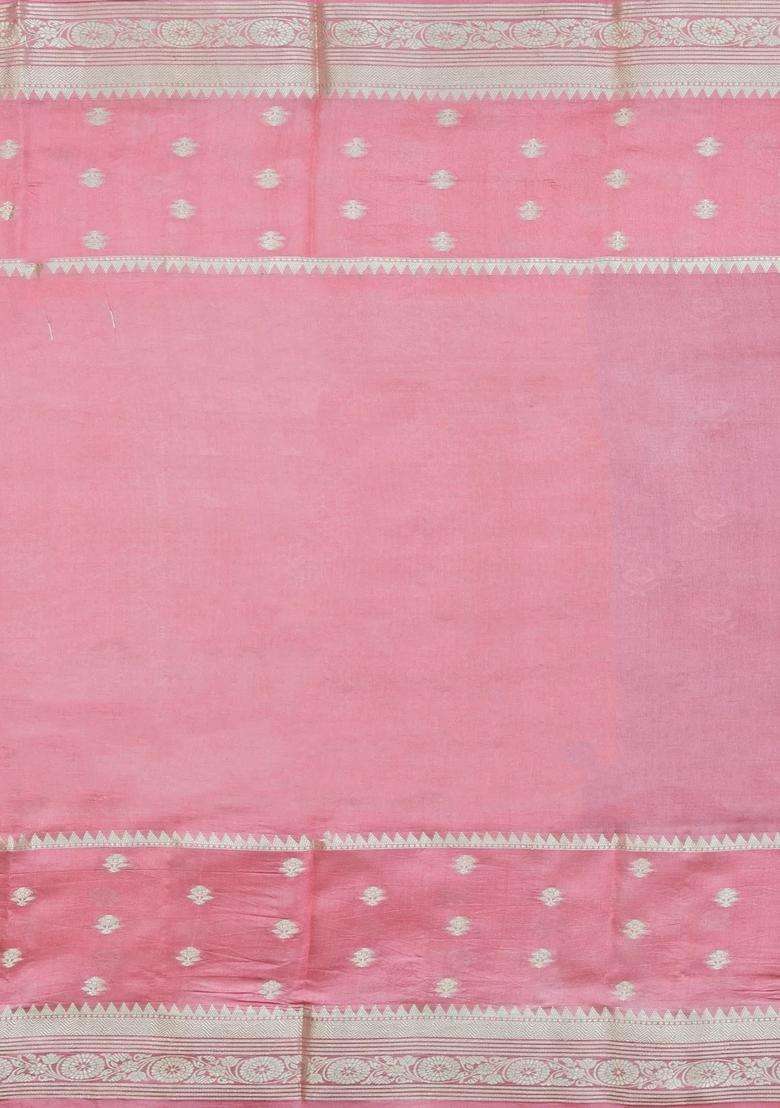 Crimson Woven Banarasi Poona Silk Saree With Checks Buttas With Buttas And Brocade Design For Women - Indya
