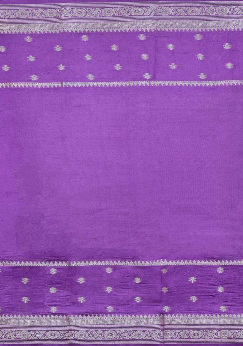 Burgundy Woven Banarasi Poona Silk Saree With Checks Buttas With Buttas And Brocade Design For Women - Indya