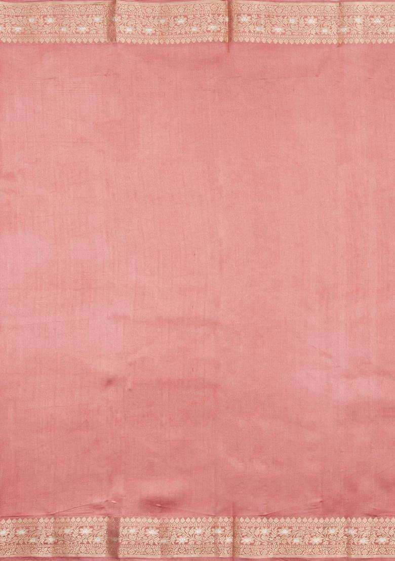 Crimson Woven Banarasi Poona Silk Saree With Zari Buttas Contrast Border With Buttas And Brocade Design For Women - Indya