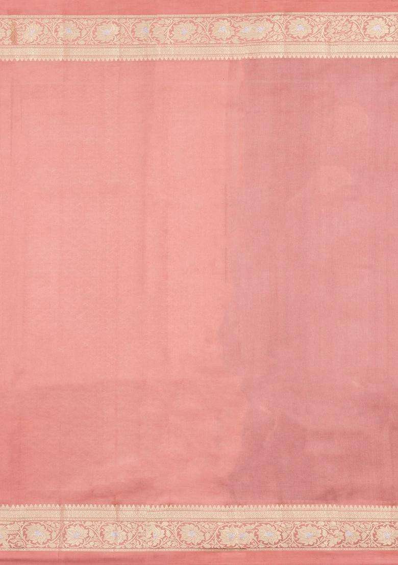 Crimson Woven Banarasi Poona Silk Saree With Buttas Contrast Border With Buttas And Brocade Design For Women - Indya