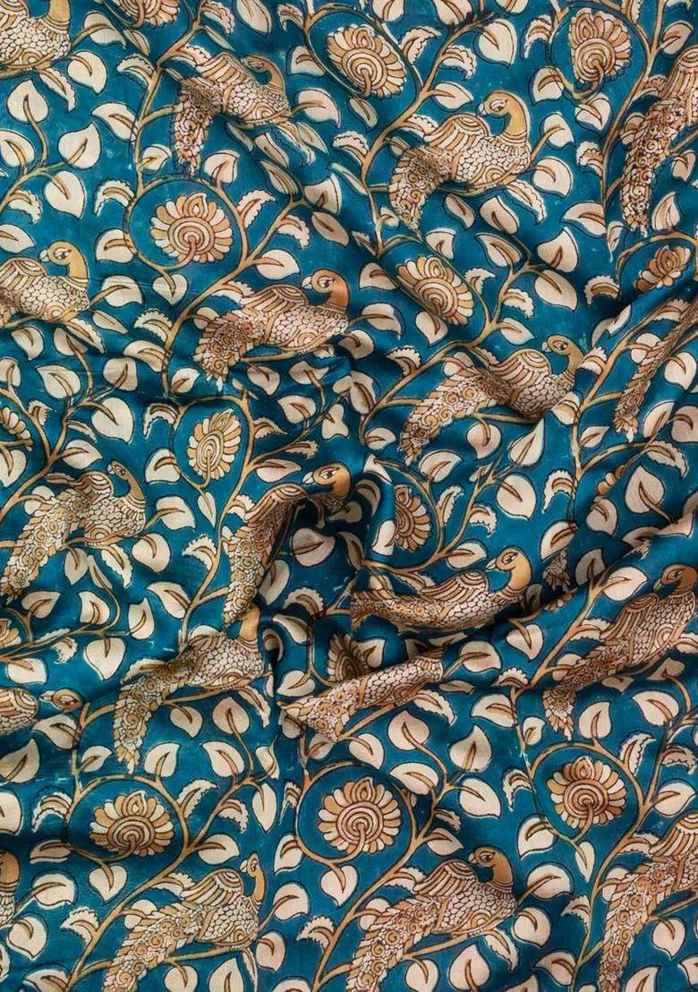 Black Printed Chanderi Cotton Saree With Zari Border For Women - Indya