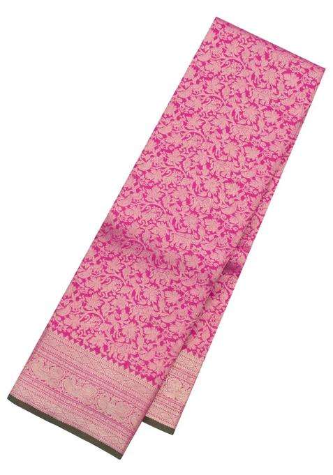 Magenta Handloom Kanchipuram Silk Saree With Vanasingaram Motifs With Buttas And Brocade Design For Women
