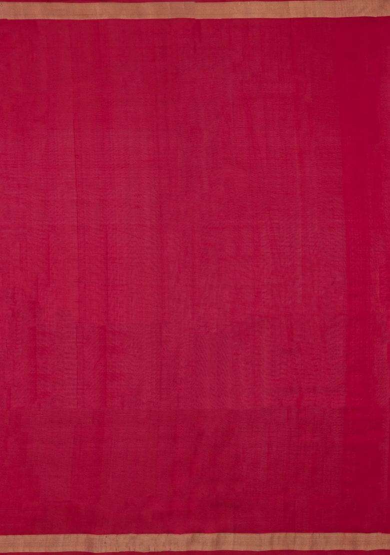 Red Handloom Uppada Silk Saree With Buttas Meena Pallu With Buttas And Brocade Design For Women - Indya