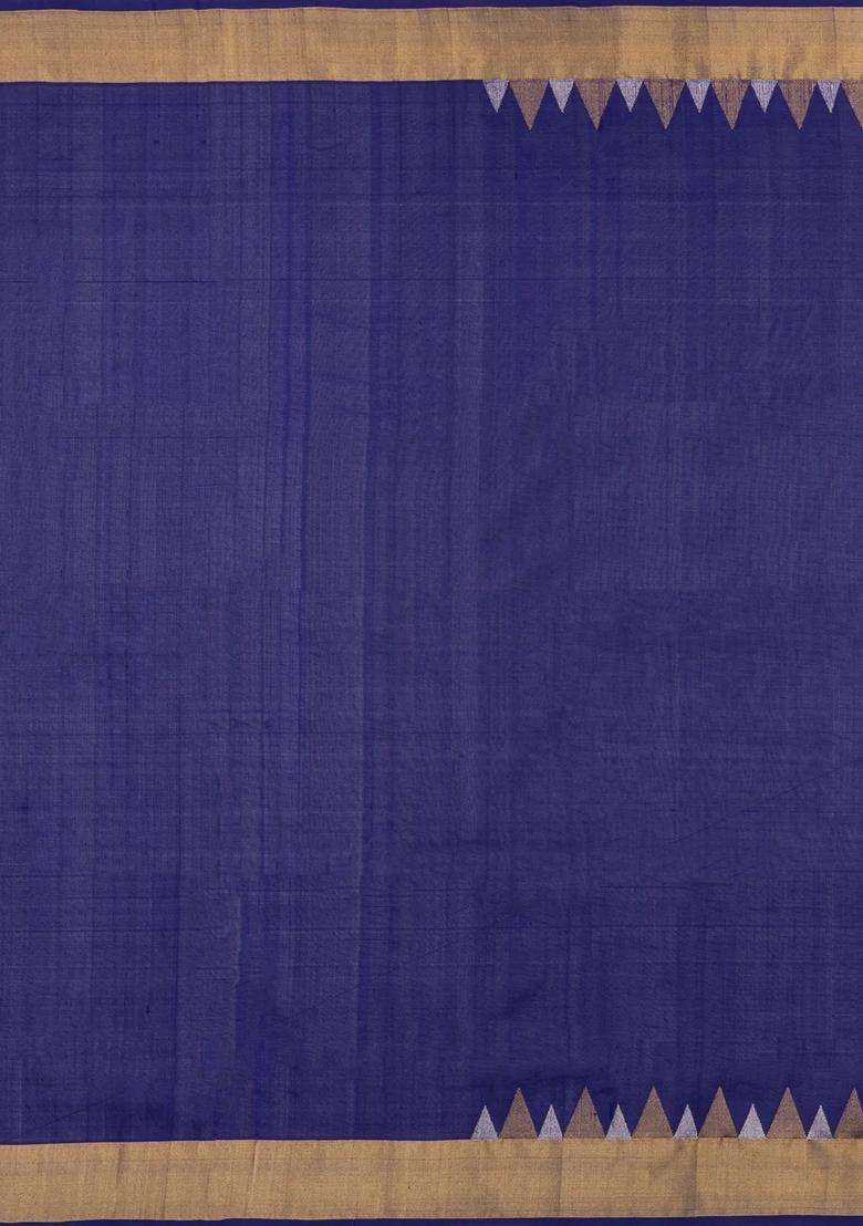 Violet Handloom Uppada Silk Saree With Meena Floral Motifs With Buttas And Brocade Design For Women - Indya