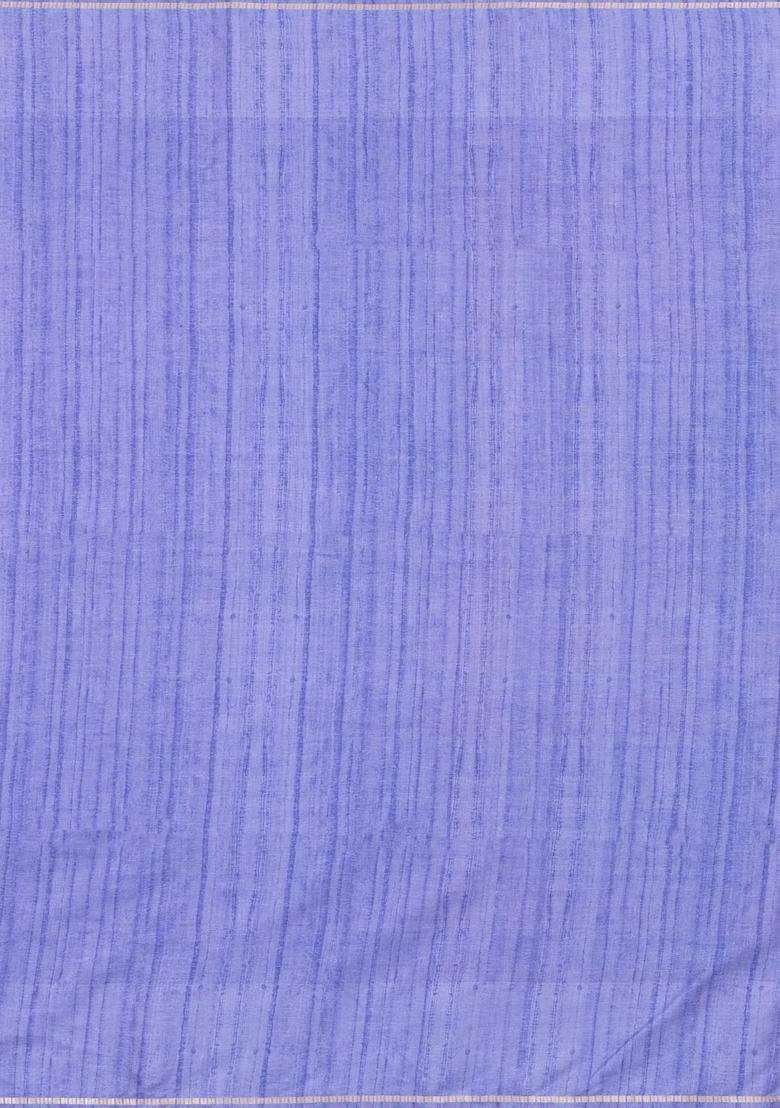 Lavander Lavender Printed Synthetic Dupion Art Silk Saree With Checks Contrast Border For Women - Indya