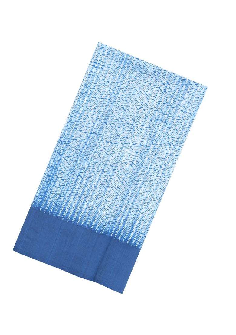 Light Blue Handloom Bengal Cotton Saree With Abstract Motifs With Buttas And Brocade Design For Women - Indya