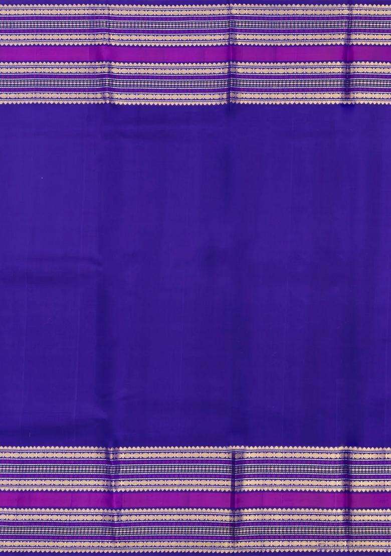 Baby Pink Handloom Korvai Kanchipuram Silk Saree With Contrast Border With Korvai And Temple Border Design For Women - Indya