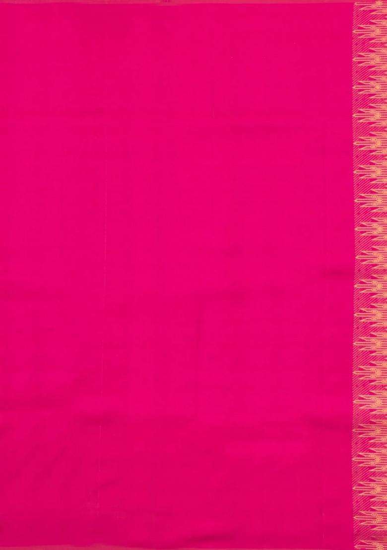 Pink Handloom Kanchipuram Silk Saree With Chakaram Buttas With Buttas And Brocade Design For Women - Indya