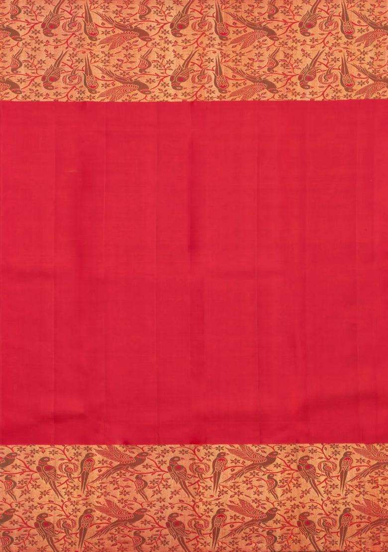 Turquoise Handloom Korvai Kanchipuram Silk Saree With Meena Zari Motifs With Korvai And Temple Border Design For Women - Indya