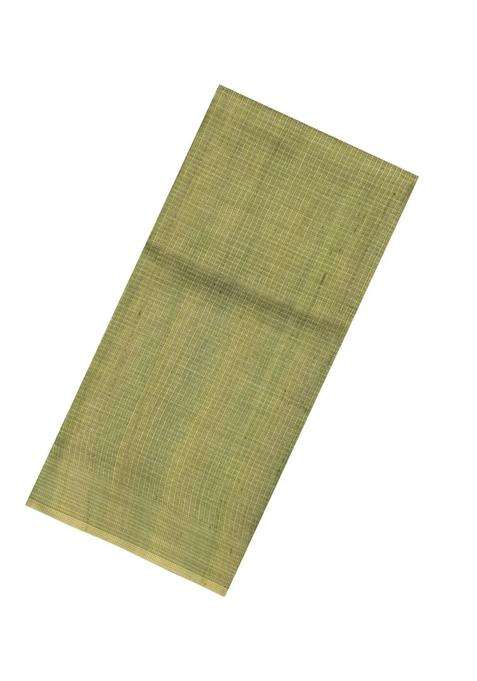 Cardamom Green Woven Tussar Tissue Silk Saree With Checks With Checks And Stripes Design For Women