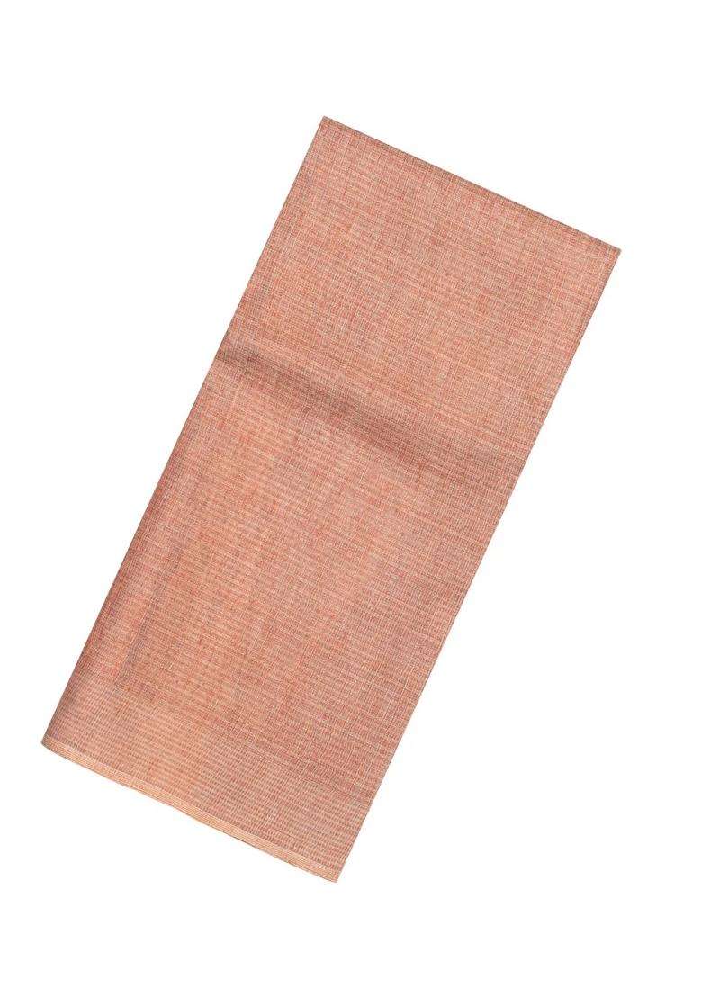 Peach Woven Tussar Tissue Silk Saree With Checks With Checks And Stripes Design For Women - Indya