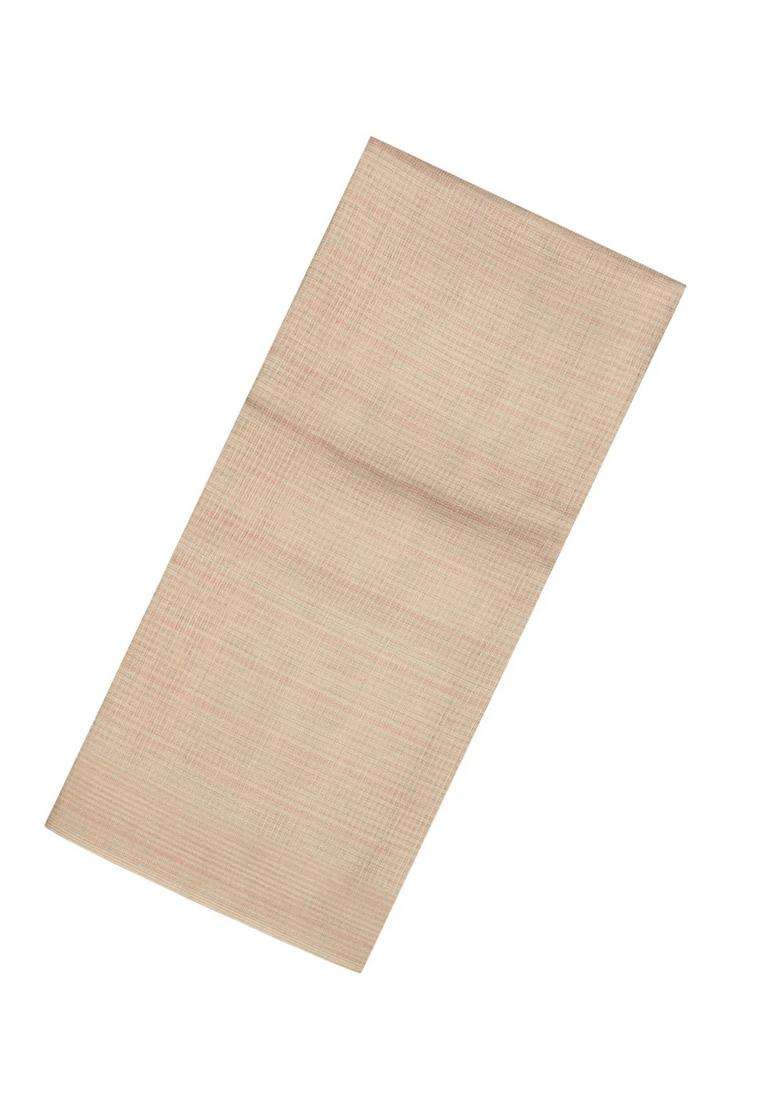 Taupe Woven Tussar Tissue Silk Saree With Checks With Checks And Stripes Design For Women - Indya