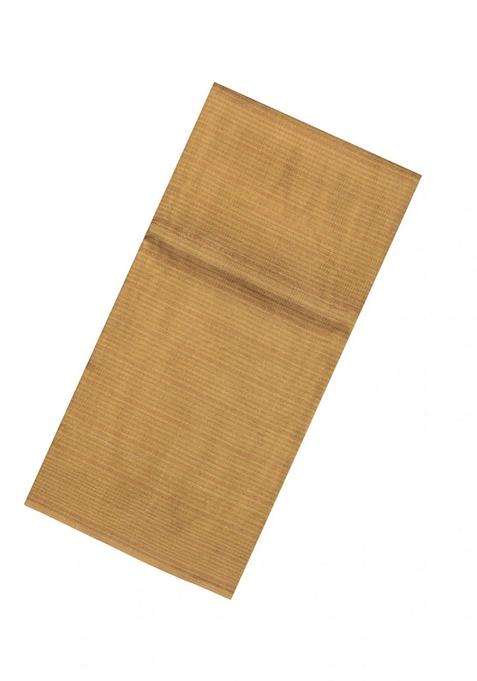 Gold Woven Tussar Tissue Silk Saree With Checks With Checks And Stripes Design For Women