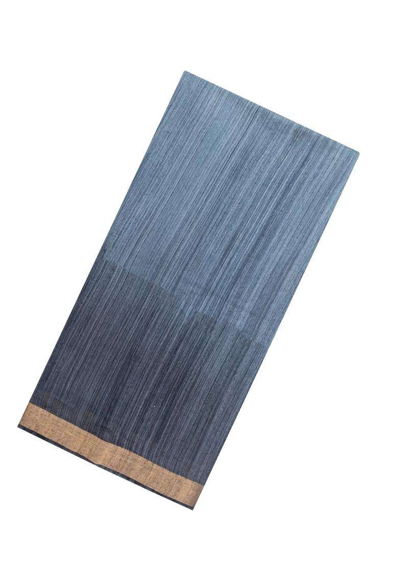 Grey Printed Tussar Silk Saree With Annam Motifs For Women - Indya