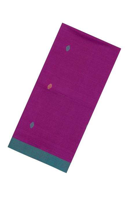 Magenta Woven Tussar Silk Saree With Floral Motifs With Printed Design For Women