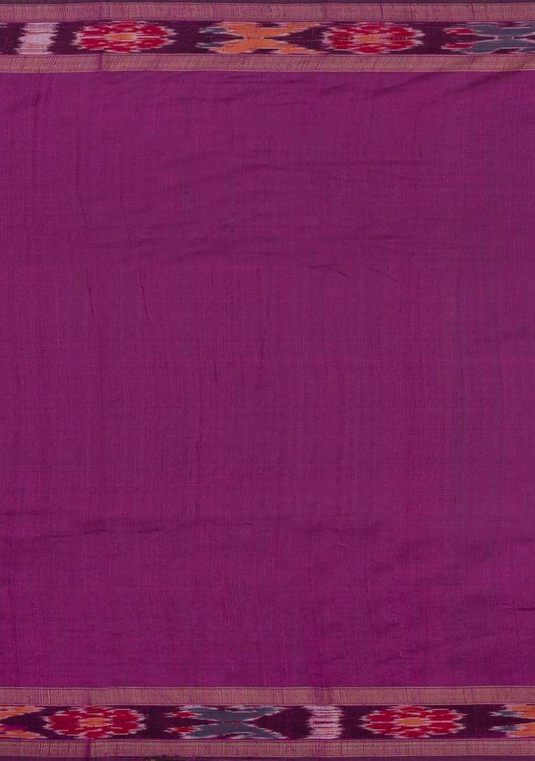 Cyan Woven Dupion Silk Saree With Tie Dye Border With Traditional Woven Design For Women - Indya