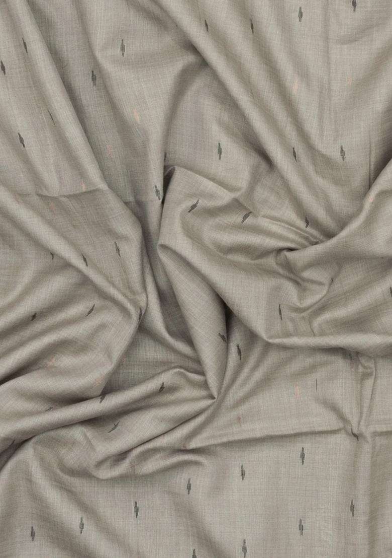 Grey Handloom Bengal Cotton Saree With Buttas With Buttas And Brocade Design For Women - Indya