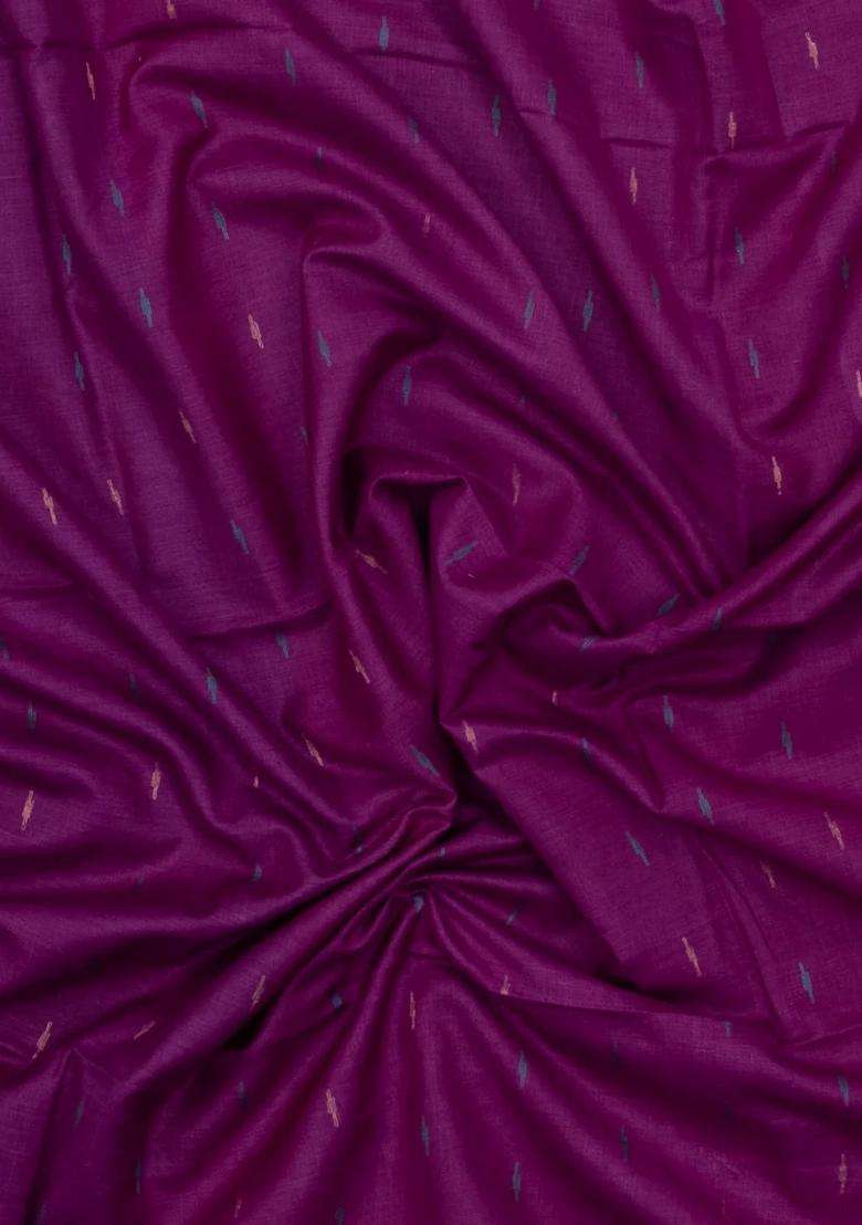 Purple Handloom Bengal Cotton Saree With Buttas With Buttas And Brocade Design For Women - Indya