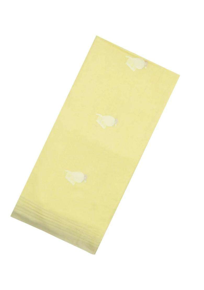 Yellow Handloom Bengal Cotton Saree With Bird Buttas With Buttas And Brocade Design For Women - Indya