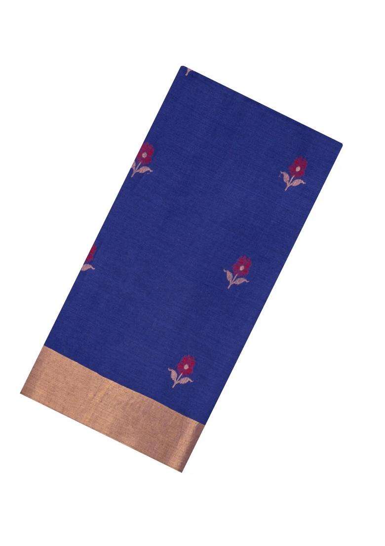 Purple Woven Tussar Silk Saree With Buttas Zari Border With Buttas And Brocade Design For Women - Indya