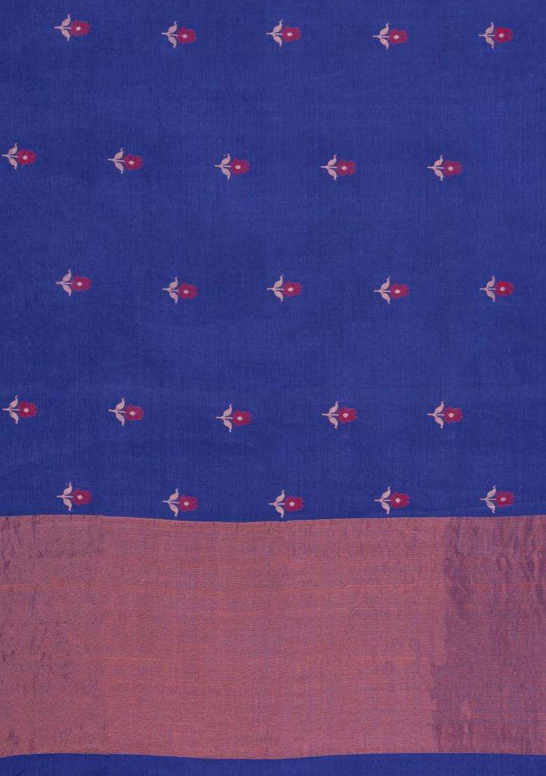 Purple Woven Tussar Silk Saree With Buttas Zari Border With Buttas And Brocade Design For Women - Indya