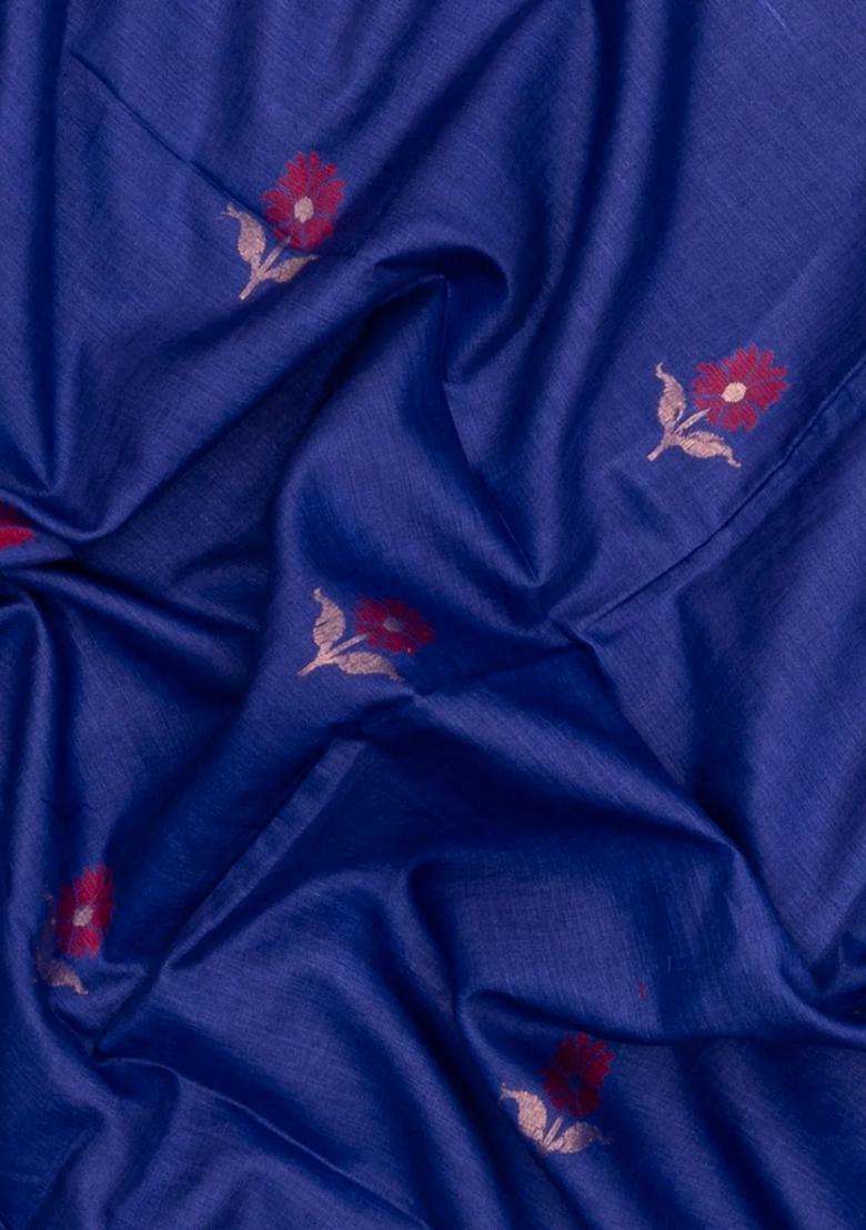 Purple Woven Tussar Silk Saree With Buttas Zari Border With Buttas And Brocade Design For Women - Indya