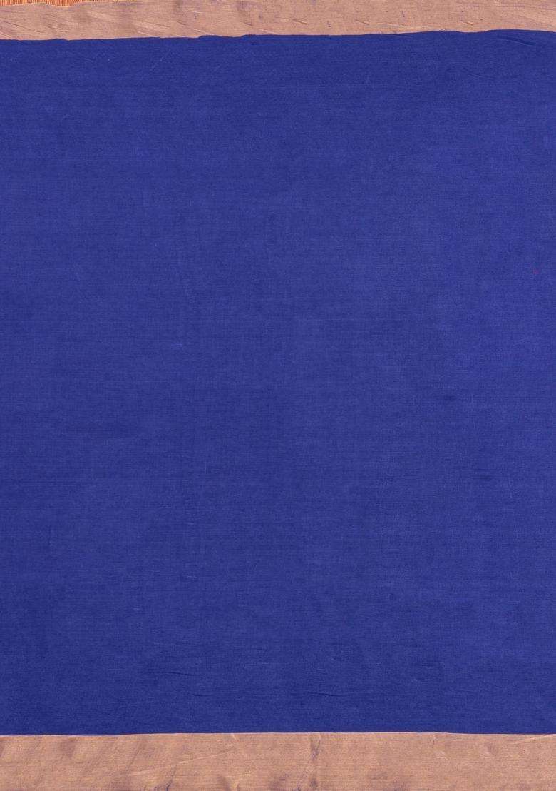 Purple Woven Tussar Silk Saree With Buttas Zari Border With Buttas And Brocade Design For Women - Indya