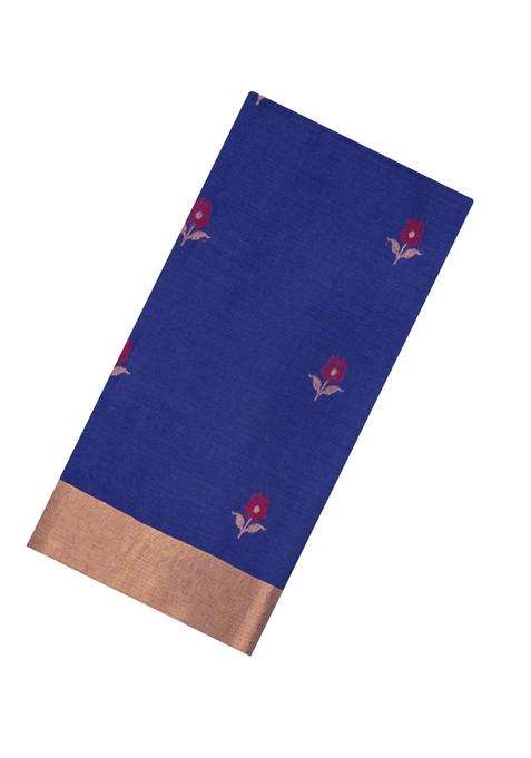Purple Woven Tussar Silk Saree With Buttas Zari Border With Buttas And Brocade Design For Women