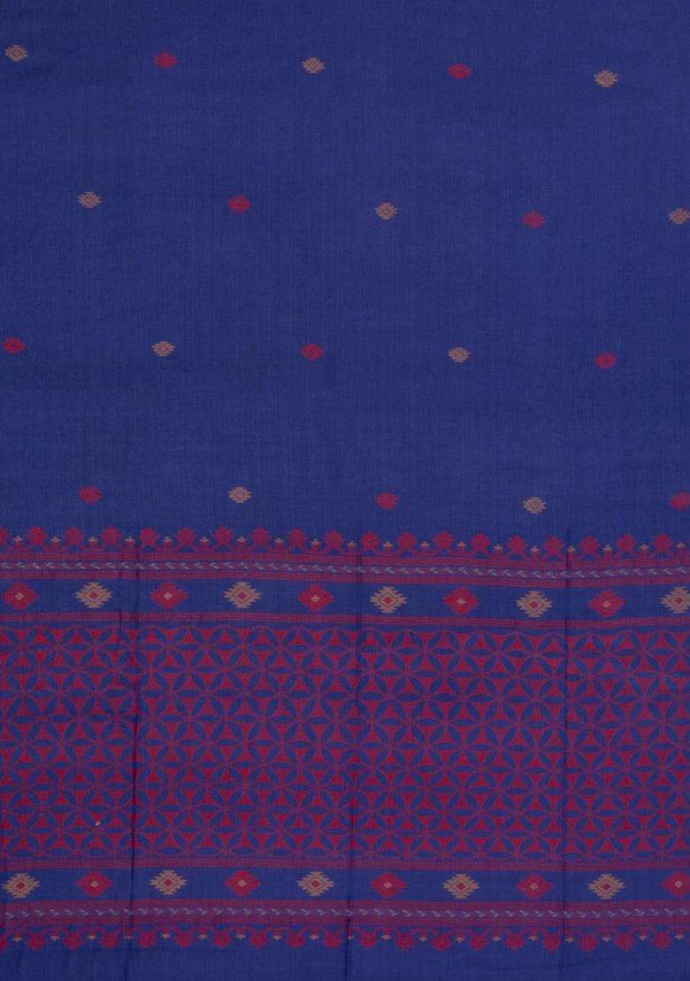 Purple Woven Tussar Silk Saree With Buttas Contrast Border With Buttas And Brocade Design For Women - Indya