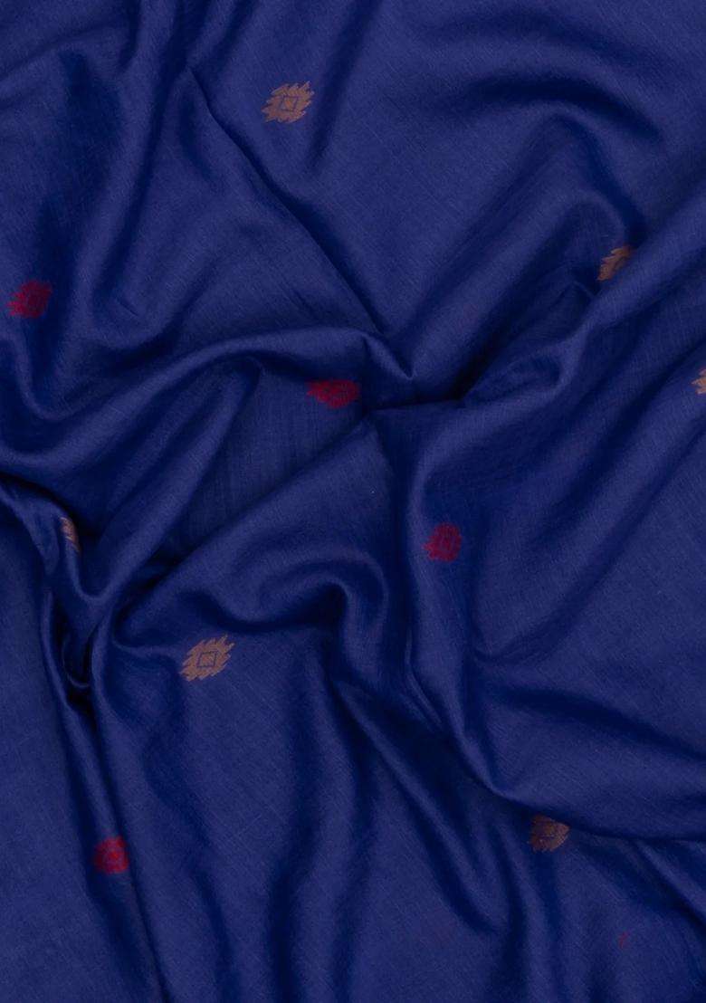 Purple Woven Tussar Silk Saree With Buttas Contrast Border With Buttas And Brocade Design For Women - Indya