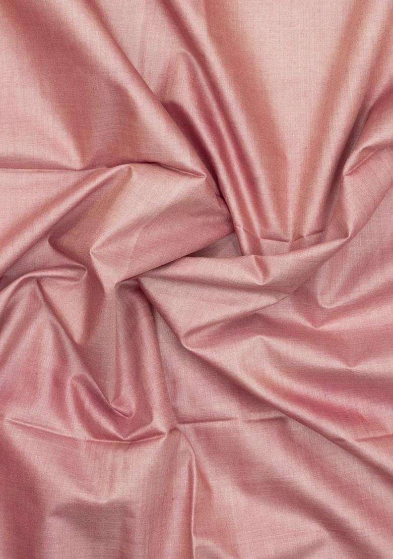 Baby Pink Woven Tussar Silk Saree With Contrast Border With Traditional Woven Design For Women - Indya