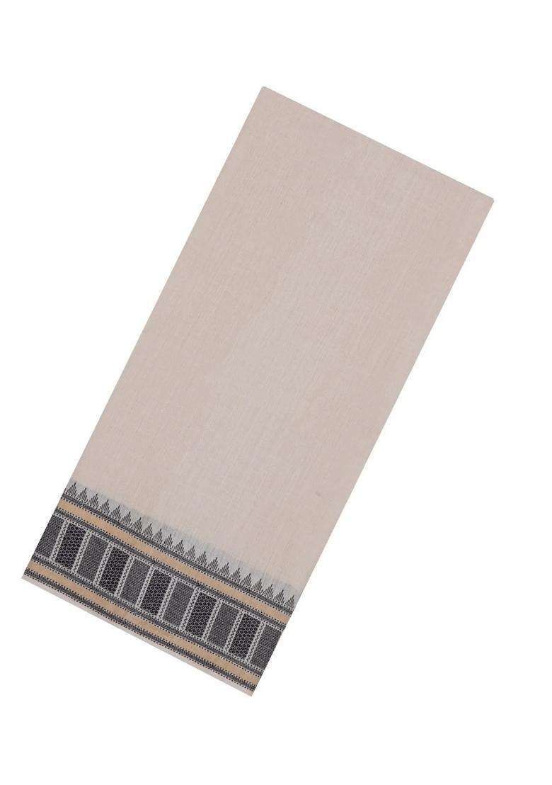Taupe Woven Tussar Silk Saree With Contrast Border With Traditional Woven Design For Women - Indya