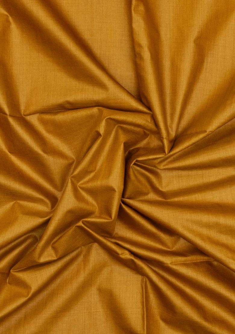 Mustard Woven Tussar Silk Saree With Contrast Border With Traditional Woven Design For Women - Indya