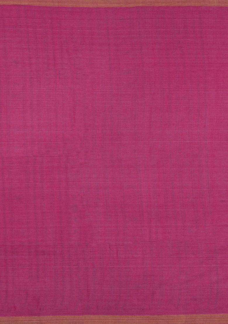 Pink Woven Tussar Silk Saree With Tribal Motifs With Buttas And Brocade Design For Women - Indya