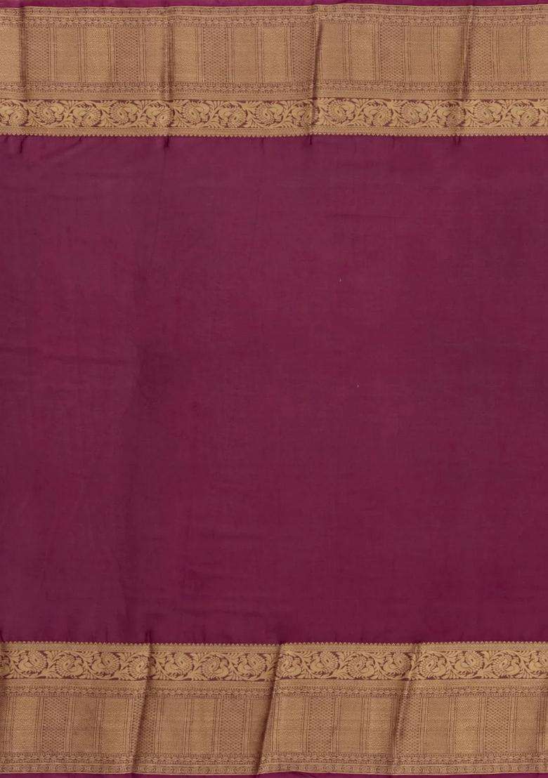 Crimson Woven Blended Viscose Art Silk Saree With Zari Buttas With Buttas And Brocade Design For Women - Indya