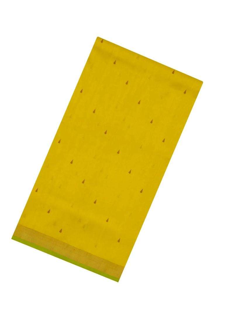 Lime Yellow Lemon Yellow Handloom Uppada Silk Saree With Meena Buttas Pallu With Buttas And Brocade Design For Women - Indya