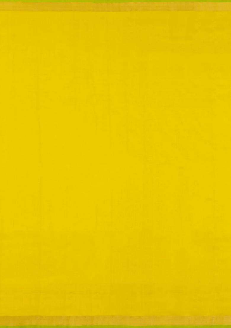 Lime Yellow Lemon Yellow Handloom Uppada Silk Saree With Meena Buttas Pallu With Buttas And Brocade Design For Women - Indya