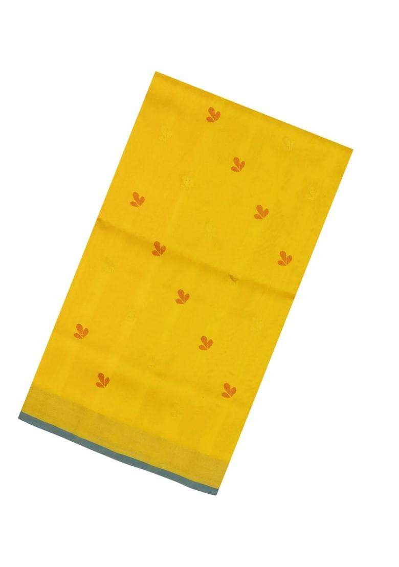 Yellow Handloom Uppada Silk Saree With Meena Floral Buttas With Buttas And Brocade Design For Women - Indya